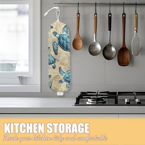 Sea Turtle Plastic Bag Holder, Wall Mount Grocery Bag Holder - Image 5