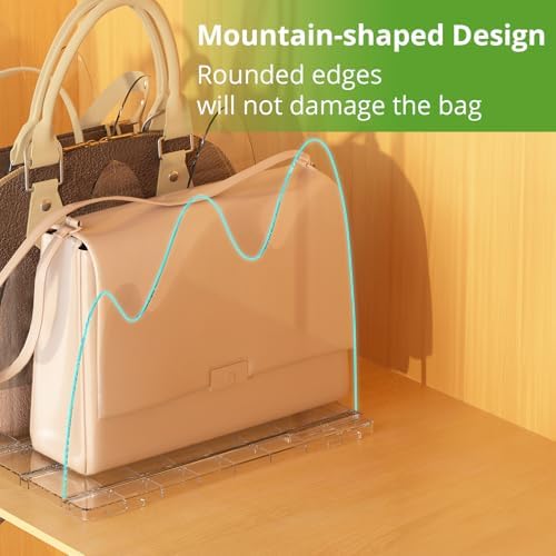 ANTOWIN 2 Pack Clear Purse Organizers for Closet, Adjustable Shelf Divider, Handbag Separators Storage Organizer, Shelf Divider in Bedroom, Office, Kitchen - Image 5