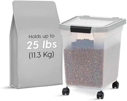 IRIS USA Dog Food Storage Container, Up to 25 lbs, Clear/Gray, Made in USA - Image 4