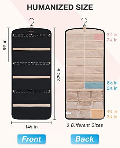 BAGSMART Hanging Jewelry Organizer, Necklace Holder 1 Piece, Large, Black - Image 6