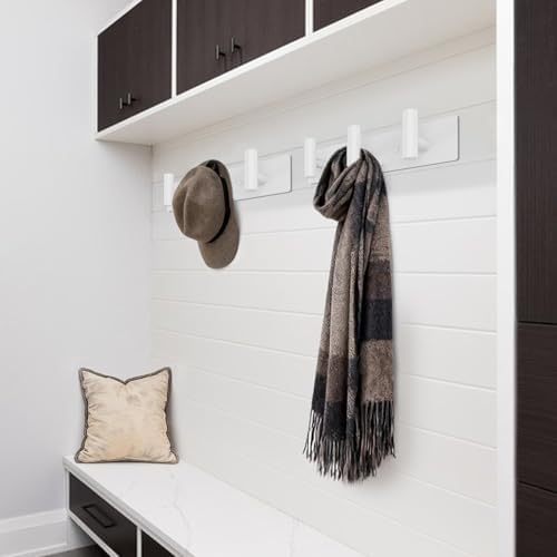 Bntuk Coat Rack Wall Mount - 3 Coat Hooks, Towel Racks for Bathroom Robes Bags Keys, Hat Rack Wall Towel Hooks Organizer (White) - Image 6