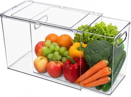 9.5QT Refrigerator Organizer Fridge Storage Bin with Pull-out Drawer, Large by Shopwithgreen