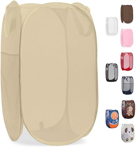 Handy Laundry Collapsible Mesh Pop Up Hamper with Side Pocket by Handy+Laundry