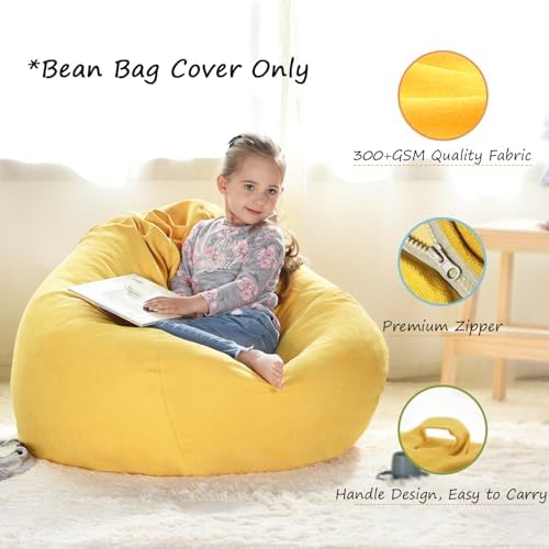 YuppieLife Stuffed Animal Storage Bean Bag Cover, 38" Canvas Toy Organizer - Image 3