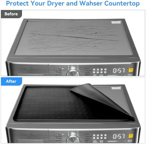 2 Pack Washer and Dryer Covers for the Top, 23.6'' x 19.7'' Silicone Rubber Mat for Laudry Machine & Dryer,Non-slip Heavy Duty Waterproof Washable Top Protector Mat Pad for Laundry & Kitchen - Image 4