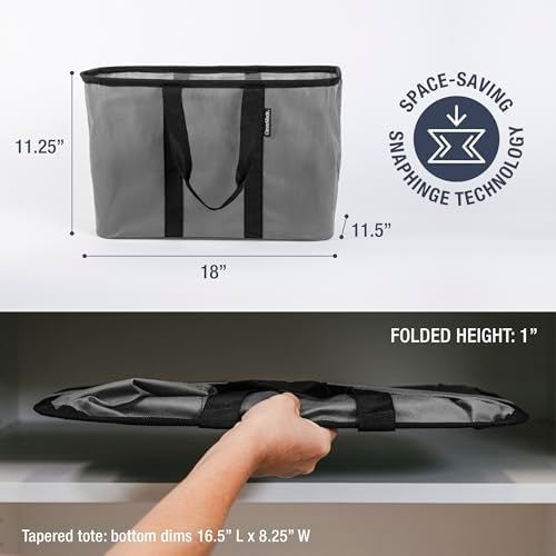 CleverMade EcoBasket Collapsible Grocery Tote, 30L Structured Tote Bag - Image 2