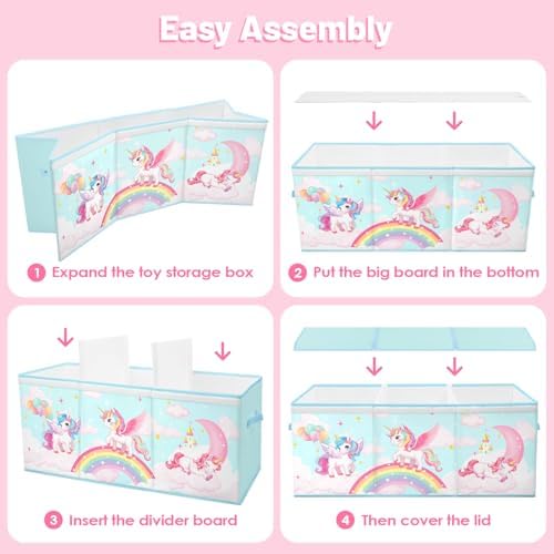 Toy Storage Box with Lids Extra Large Collapsible Toy Box Chest for Kids - Image 6