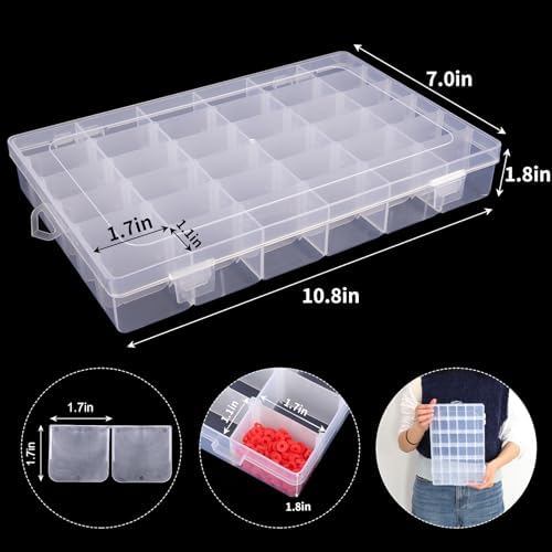 Bead Organizer Storage 36 Grid Jewelry Tackle Craft Box Adjustable Dividers - Image 2