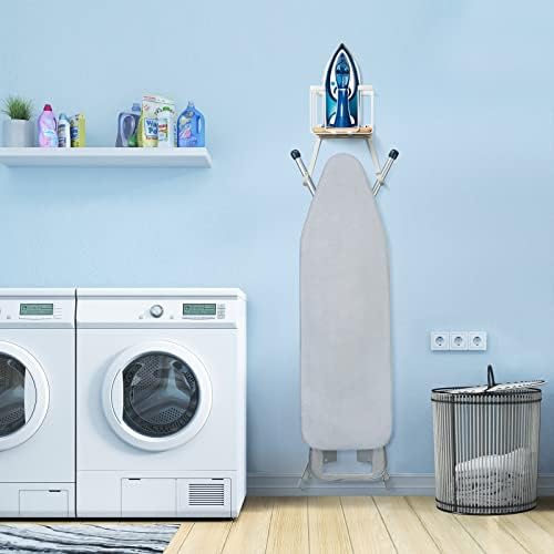 TJ.MOREE Over The Door/Wall Mount Ironing Board Hanger, Laundry Room Iron and Ironing Board Storage Holder, White - Image 3