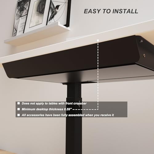 Large Under Desk Mounted Sliding Drawer with Pencil Tray and 60 Degree Tilt Panel to Pull Out, 30'' Long & 13'' deep Large Storage Organizer for Sit Stand Workstation - Image 7
