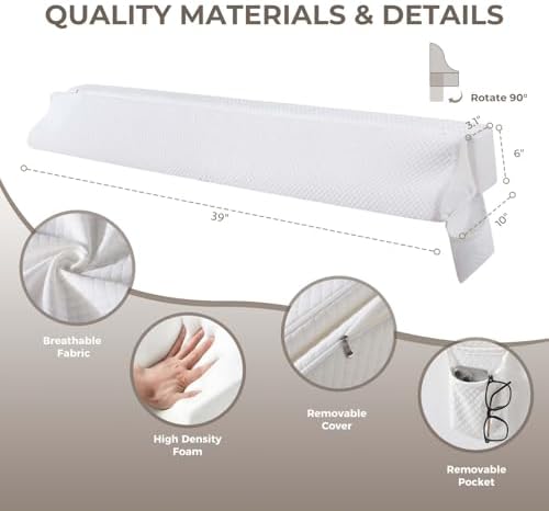 Bed Wedge Gap Filler Twin Size, Wedge Pillow for Headboard Gap, 39×10×6 in - Image 5