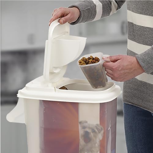 Buddeez Pet Food Storage Dispensers Plastic 4 Gallon - Airtight Flip Top for Freshness - Dry Dog Food, Cat Food or Bird Seed Plastic Containers (Set of 2) - Image 5