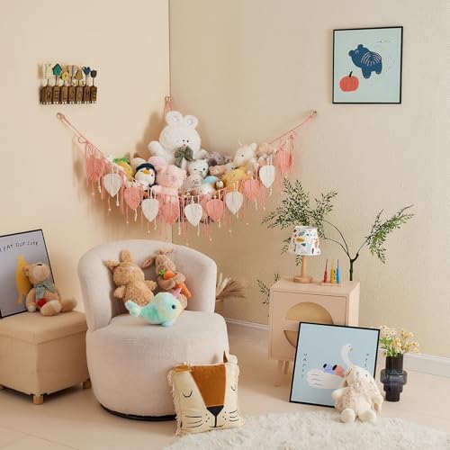 Pretty Jolly Stuffed Animal Hammock with Leaf Beads and Tassels - Image 4