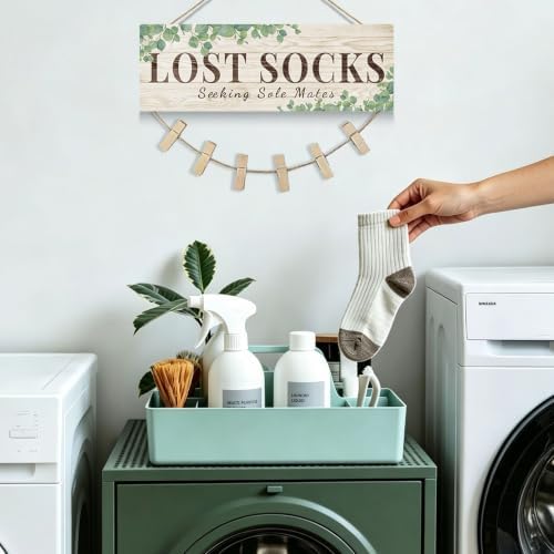 Laundry Sign Wall Decor Lost Sock Bathroom Farmhouse Wall Decor - Image 2