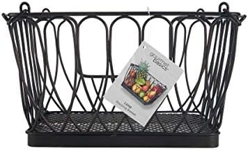 Gourmet Basics by Mikasa Loop and Lattice Stacking/Nesting Rectangular Metal Basket, Antique Black - Image 6