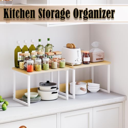 MARTY Countertop Organizer,17.1"x12.4", Cabinet Organizer Microwave Stand - Image 2