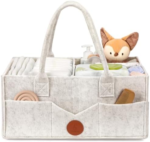 Maliton Felt Diaper Caddy Organizer for Changing Table - X-Large, White by Maliton