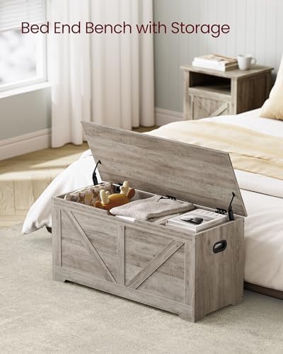 VASAGLE Storage Chest with 2 Safety Hinges, 15.7 x 39.4 x 18.1 Inches - Image 4