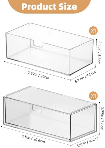 Stackable Medicine Cabinet Makeup Organizer for Bathroom, 2 Pack - Image 2