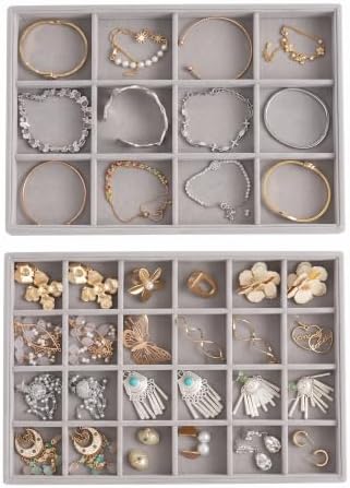 Frebeauty Jewelry Trays for Drawer,Set of 2 Jewelry Organizer and Storage by Frebeauty
