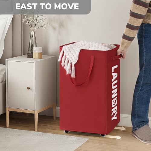 Goodpick 75L Collapsible Laundry Baskets with Wheels and Removable Wash Bag - Image 5