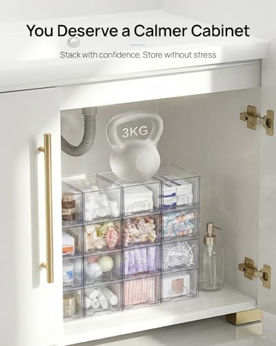 Vtopmart 10 Pack Small Clear Stackable Storage Drawers - Image 4