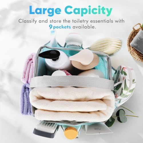 EUDELE Mesh Shower Caddy Portable, 8-Pocket Large Capacity, Quick Dry, Easy Clean, for Beach, Swimming, Gym, Travel - Image 4