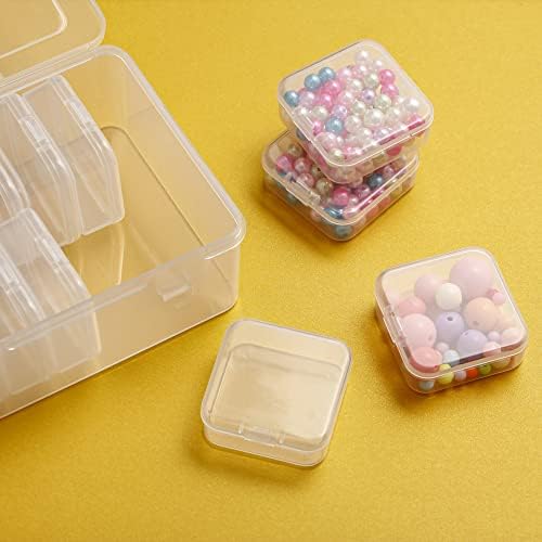 Mathtoxyz Small Bead Organizers, 45 Pieces Plastic Storage Cases Mini Clear Bead Storage Containers Transparent Boxes with Hinged Lid and Rectangle Clear Craft Supply Case - Image 2