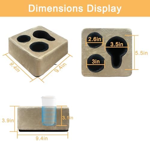 Couch Cup Holder Pillow Tray! Keep Drinks Hand Reach and KeepTemp, Prevent Spills and Use Anywhere. Cup Holder for Couch, Bed, Car, Courtyard, Park, Beach. Pink. Light Khaki - Image 5