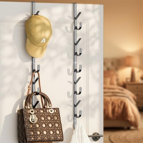 LUCYCAZ Over The Door Hooks,Purse Storage Organizer,Fits Doors 1 3/4" Black by LUCYCAZ