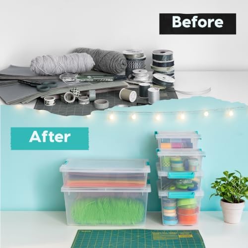 IRIS USA Storage Bins with Lids |Made in USA| 1 Qt - (6-Pack) - Clear - Image 6