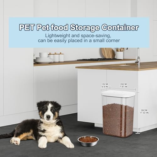 6 Lbs Airtight Dog Cat Pet Food Storage Container PopTop White 2Pack - Image 5