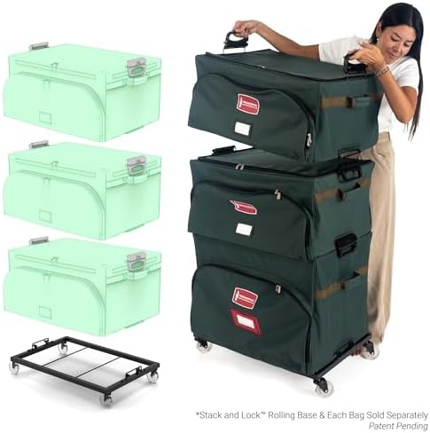 TreeKeeper Stack & Lock™ Storage Rolling Base Locking Caster Wheels for Stack and Lock System Christmas Storage Bags - Image 5