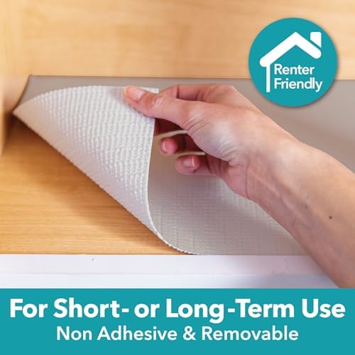 Smooth Top EasyLiner for Cabinets & Drawers, Easy to Install, Shelf Paper & Drawer Liner Non Adhesive, Non Slip Shelf Liner for Pantry, Kitchen Essentials, 20 in x 6 ft (6 Pack), 36 ft, White - Image 4