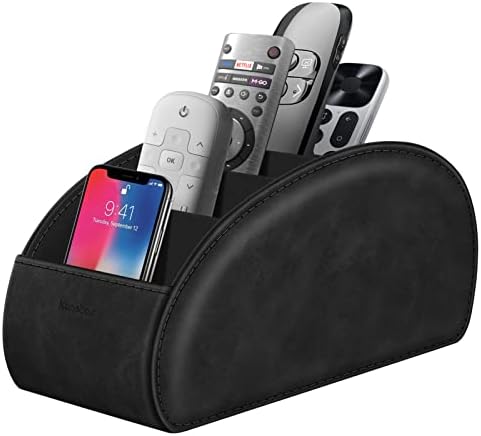 KENOBEE Large Remote Control Holder with 5 Compartments, Black by Kenobe