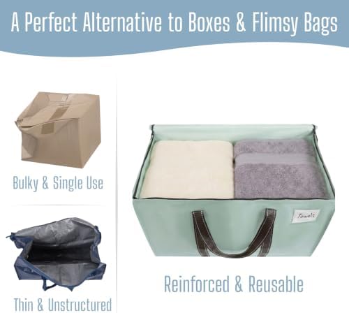 VENO 6 Pack Heavy Duty Moving Bags, Extra Large Storage Bags with Reinforced Handles & Strong Zippers, Foldable & Reusable Moving Box Alternative for Clothes & Dorm Storage - Image 5