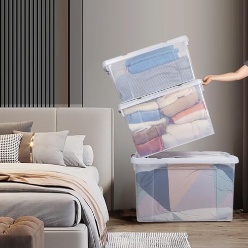 90 Quart 4-Pack Stackable Clear Storage Bins with Lids - Image 7