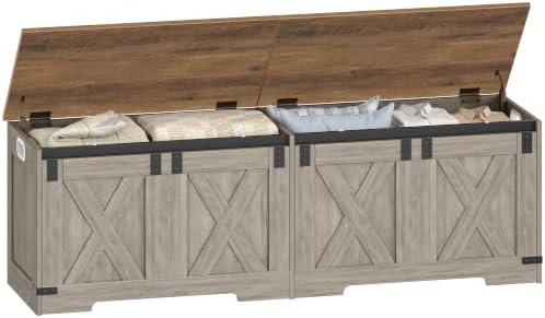Hzuaneri 59 inches Farmhouse Storage Chest and Bench | 70 Gal | 330lb Seat by Hzuaneri