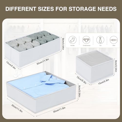 Drawer Organizer Clothes, Nursery Dresser & Closet Storage, White, 12 Pack - Image 5