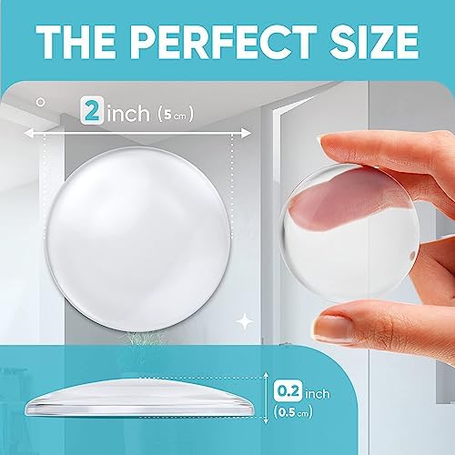 STRONGEST HOME Door Stoppers for Wall, 2" Clear Wall Protector, 14 Pack - Image 3