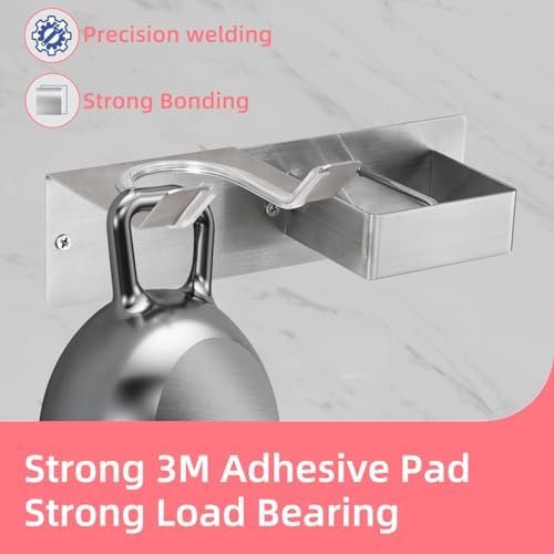 Hair Dryer Holder Wall Mounted, Hair Tool Organizer Wall Mount for Bathroom, Stainless Steel Hair Dryer Holder, Blow Dryer Holder Adhesive/Drilling Hair Dryer and Straightener Holder UEMUSI - Image 3