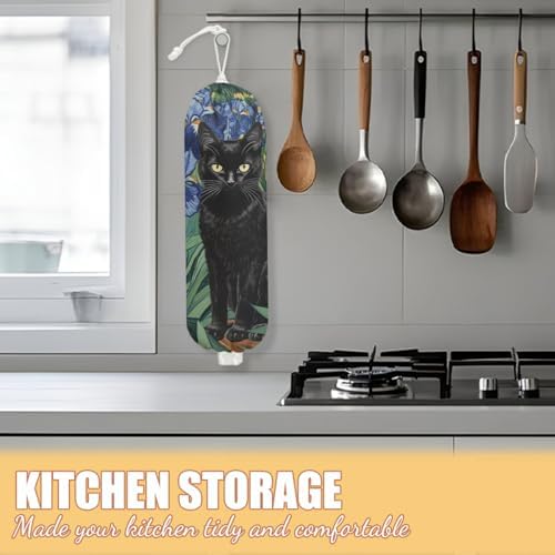 Flower Cat Plastic Bag Holder, Wall Mount Grocery Bag Holder - Image 5