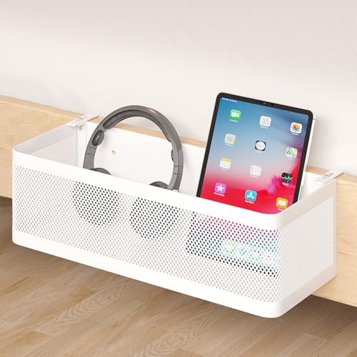Bedside Caddy Shelf for Bunk Bed, White, L13.78in*W5.12in*H3.94in by WOCHUANGSI