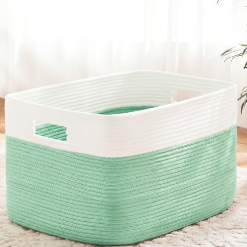 Artfeel Blanket Basket,Rectangle Woven Baskets for Storage,65L Laundry Basket for Decorative Nursery Blanket,Toys,Dirty Clothes and Magazine in Shelves,Baby Room,and Living Room by Artfeel