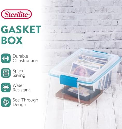 Sterilite Gasket Storage Box with Lids for Home & Office, 12 Quart, 6-Pack - Image 3