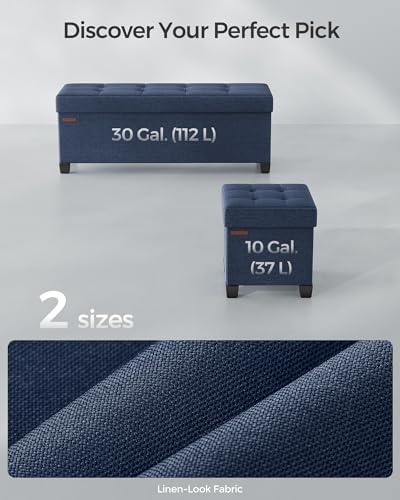 SONGMICS Storage Ottoman Bench, Foldable Foot Rest with Legs - Image 6