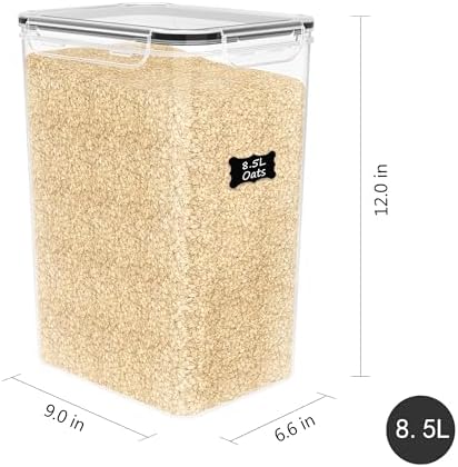 FOOYOO 2 PC Flour Sugar Storage Containers (8.5L | 287 Oz) Extra Large Food Storage Containers with Lids - Airtight Leakproof BPA FREE Flour Container for Rice, Cereal, Sugar - Image 2