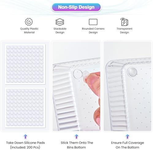 15 PCS Clear Plastic Drawer Organizer Set, Makeup Organizer Trays - Image 4