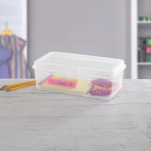 Sterilite Rectangular Large FlipTop, Clear Plastic Storage Box, 24-Pack - Image 5