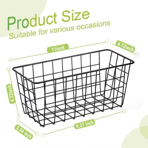 ZUSHALLMY 2 Pack Wire Baskets for Wall, No Drill Adhesive Kitchen Storage - Image 2